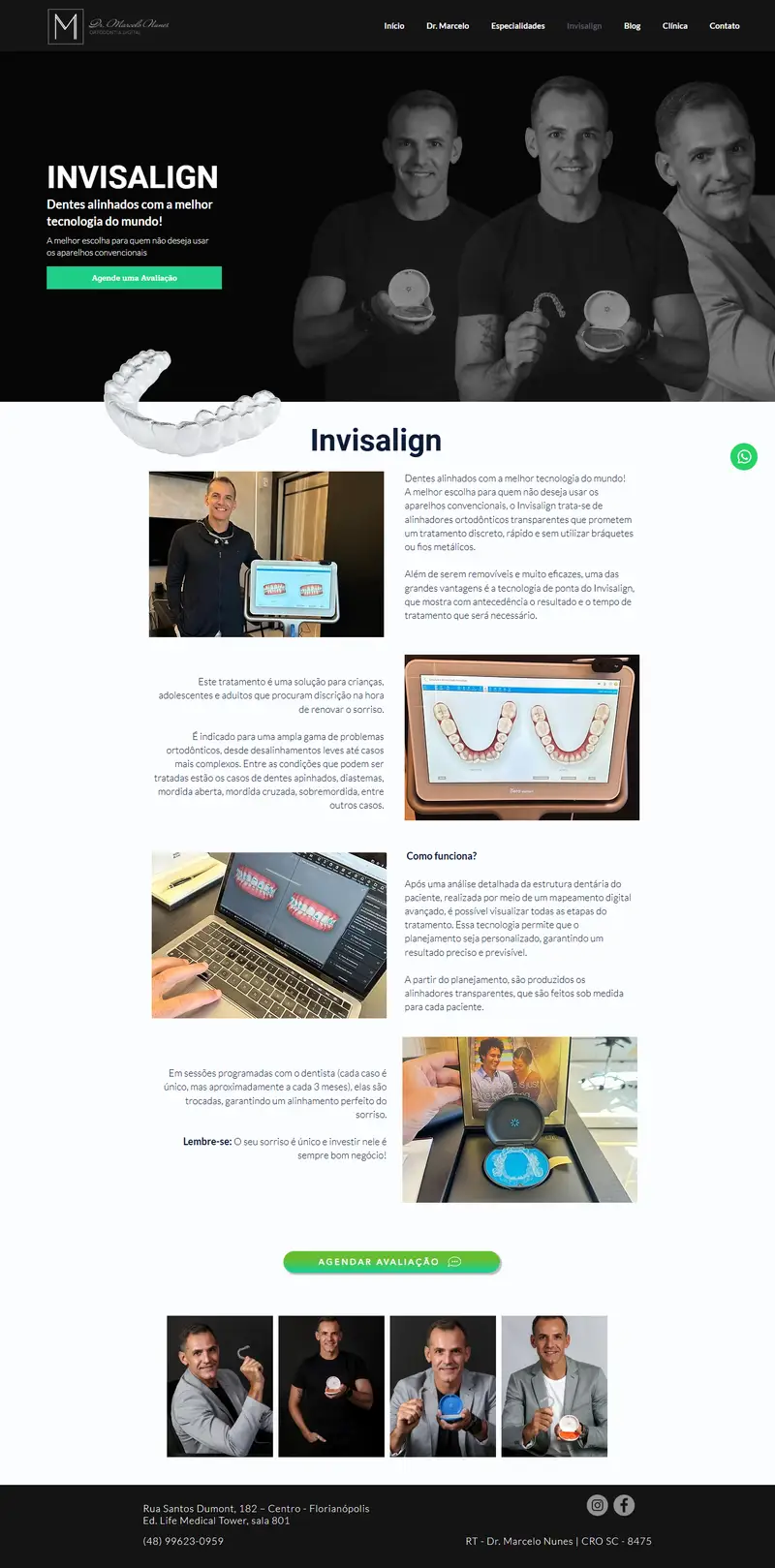 Página de Invisalign no site antigo