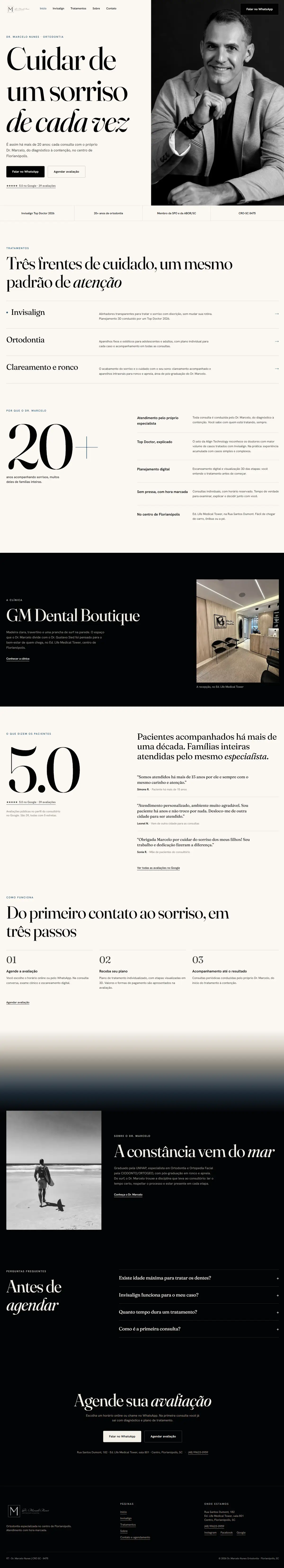 Site novo do Dr. Marcelo Nunes rolando por inteiro, versão computador